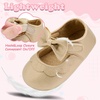 image:imageVIFUUR Baby Girls Mary Jane Flats Soft Sole Pre Walker Shoes with Thin Rubber Outsole and Adjustable Hook and Loop Strap for Infants amp Toddlers04 Gold Bow