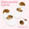 image:imageVIFUUR Baby Girls Mary Jane Flats Soft Sole Pre Walker Shoes with Thin Rubber Outsole and Adjustable Hook and Loop Strap for Infants amp ToddlersBow Beige
