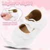 image:imageVIFUUR Baby Girls Mary Jane Flats Soft Sole Pre Walker Shoes with Thin Rubber Outsole and Adjustable Hook and Loop Strap for Infants amp ToddlersBow Beige