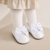 image:imageVIFUUR Baby Girls Mary Jane Flats Soft Sole Pre Walker Shoes with Thin Rubber Outsole and Adjustable Hook and Loop Strap for Infants amp ToddlersGlossy White