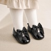image:imageVIFUUR Baby Girls Mary Jane Flats Soft Sole Pre Walker Shoes with Thin Rubber Outsole and Adjustable Hook and Loop Strap for Infants amp ToddlersGlossy Black