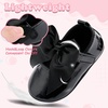 image:imageVIFUUR Baby Girls Mary Jane Flats Soft Sole Pre Walker Shoes with Thin Rubber Outsole and Adjustable Hook and Loop Strap for Infants amp ToddlersGlossy Black