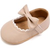 image:imageVIFUUR Baby Girls Mary Jane Flats Soft Sole Pre Walker Shoes with Thin Rubber Outsole and Adjustable Hook and Loop Strap for Infants amp ToddlersMix Beige