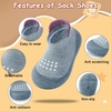 image:imageVIFUUR Baby Sock Shoes Boys Grils Sneakers Infant Slipper Socks Toddler First Walking Shoes NonSlip Rubber Sole for Babies 6 9 12 18 24 MonthsDark Gray