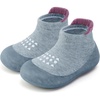 image:imageVIFUUR Baby Sock Shoes Boys Grils Sneakers Infant Slipper Socks Toddler First Walking Shoes NonSlip Rubber Sole for Babies 6 9 12 18 24 MonthsDark Gray